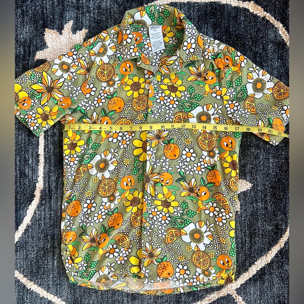 Walt Disney World Vault 50th Orange Bird Citrus Orange Button Down Shirt XS - Picture 6 of 7